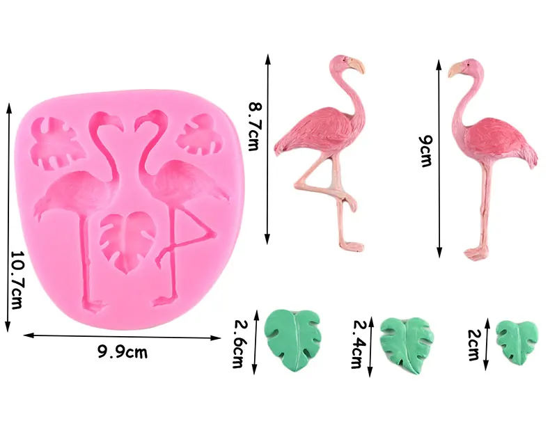 Тропическая тема помадка плесень Фламинго цветок черепаха лист конфеты шоколад силиконовые формы DIY Украшение торта для летней вечеринки инструменты