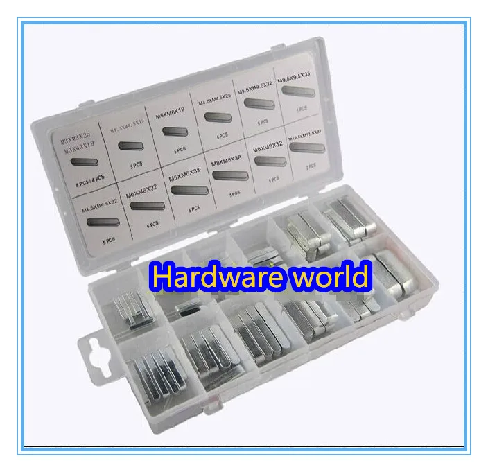 60pcs Machine shaft key motor Parallel keyway Kits assortmentin Pins
