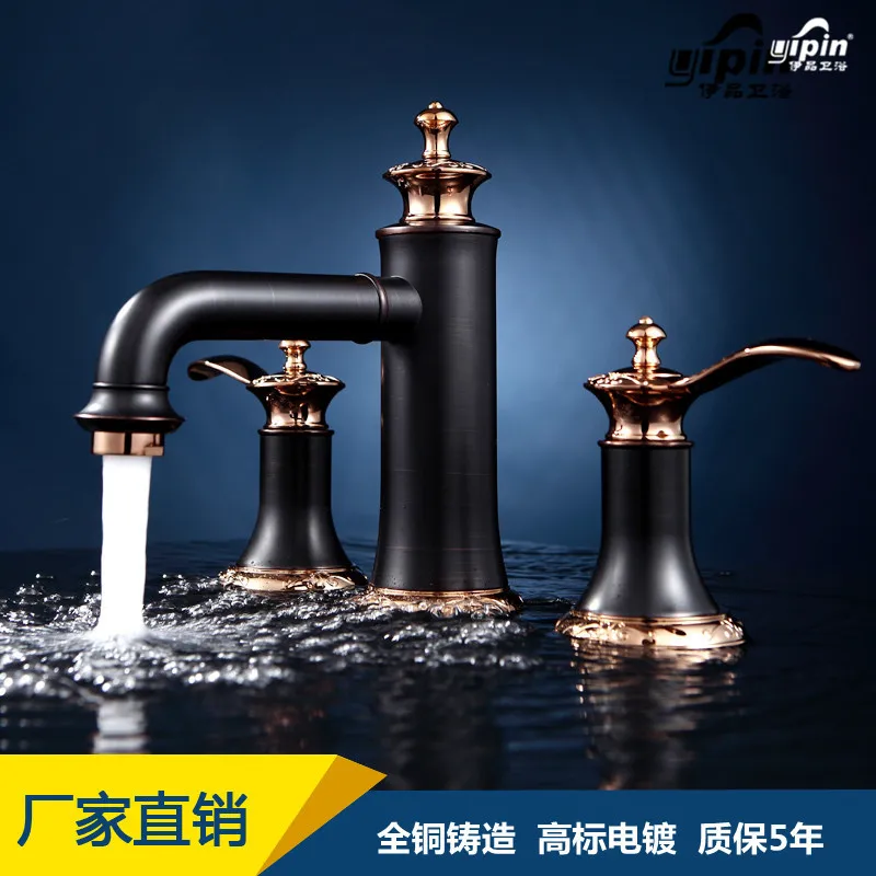 

Split-type Three-hole Double Bathroom Faucet Double Basin Faucet Washable Multi-layer Filter Bubbler Kitchen Faucet Lb02