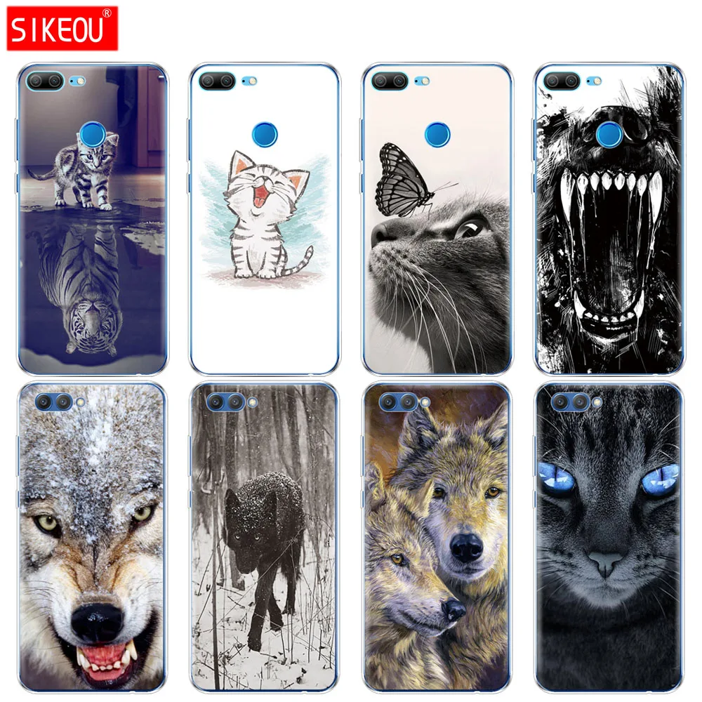 

Silicone Cover phone Case for Huawei Honor 10 V10 3c 4C 5c 5x 4A 6A 6C pro 6X 7X 6 7 8 9 LITE cat wolf animal