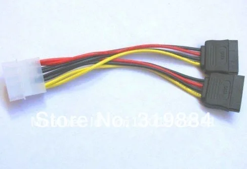 

Free shipping 50pcs IDE to 2 Serial ATA SATA HDD Power Adapter Cable 4pin