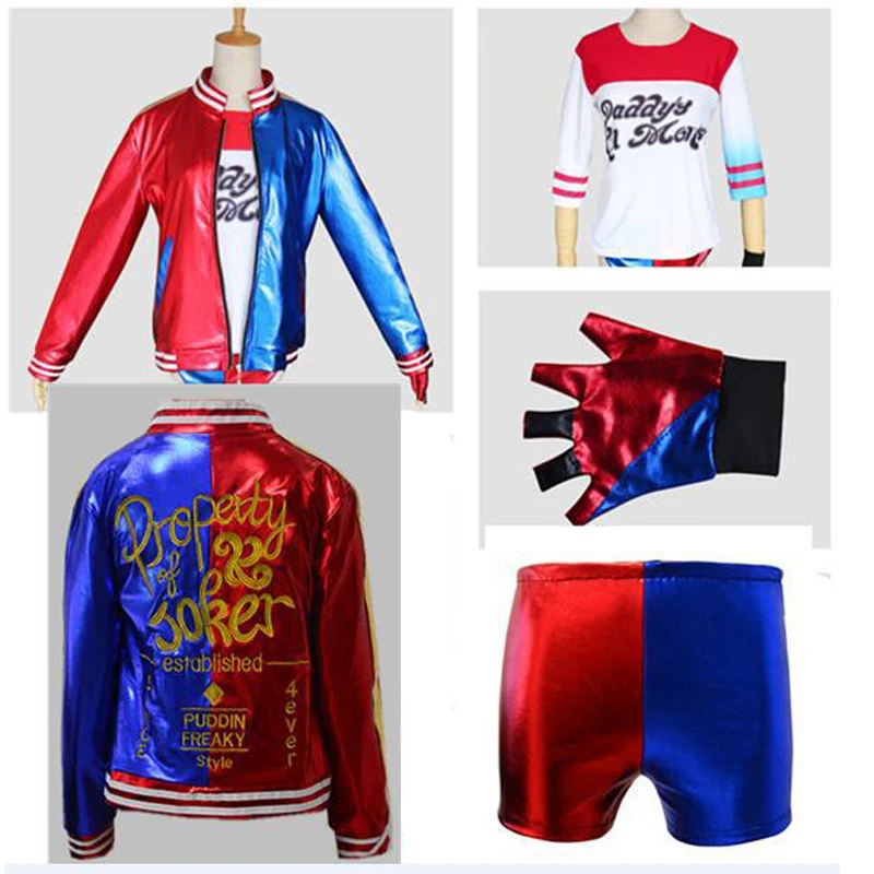 

Harley Quinn Cosplay Costumes,joker and suicide squad harley quinn costume halloween costumes for women adults jacket shorts set