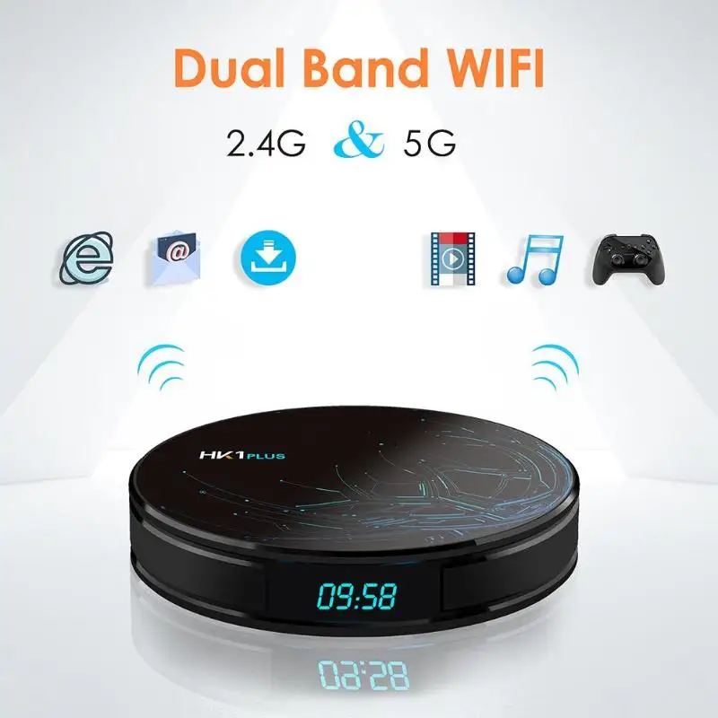 HK1 Plus Android 8,1 tv Box 4G + 32G Amlogic S905X2 четырехъядерный 2,4G/5G WiFi BT 4,0 4 K телеприставка медиаплеер