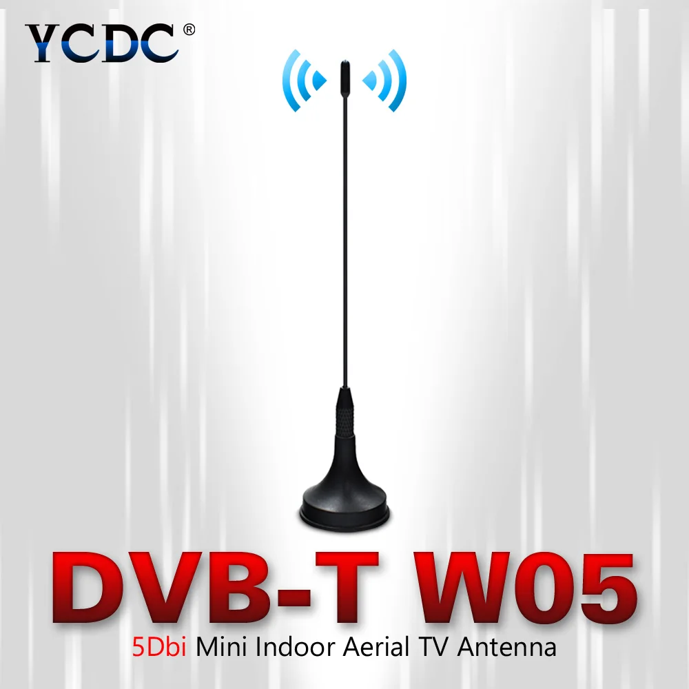 

YCDC High Quality 5dBi DVB-T Antenna Digital Tv Antena Freeview Booster Black 1.5 M TV Coaxial Cable With Magnetic Base
