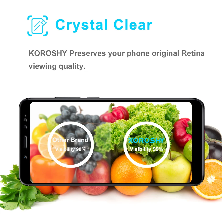 KOROSHY 9H Tempered Glass for Xiaomi Redmi Note 5 Pro Xiomi Redmi Note5 Pro Screen Protector Full Cover HD Clarity Glass Film (3)