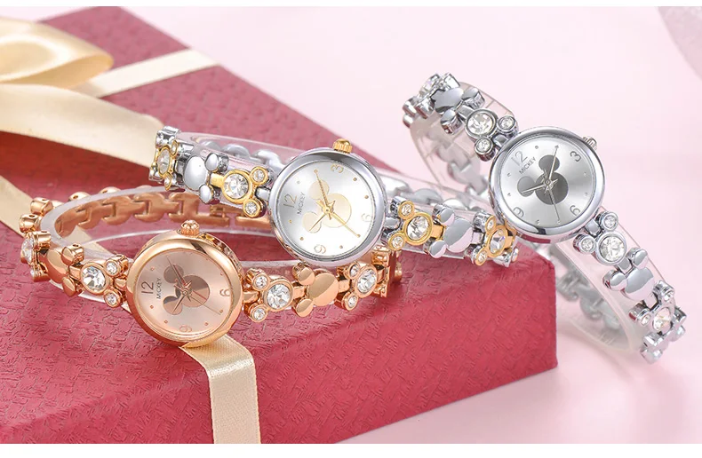 Дисней детские часы модные классные милые кварцевые наручные часы женские часы водонепроницаемые Микки Маус роскошные женские часы