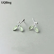 Модные серьги-гвоздики с листьями 925 пробы серебряные серьги-гвоздики ювелирные изделия