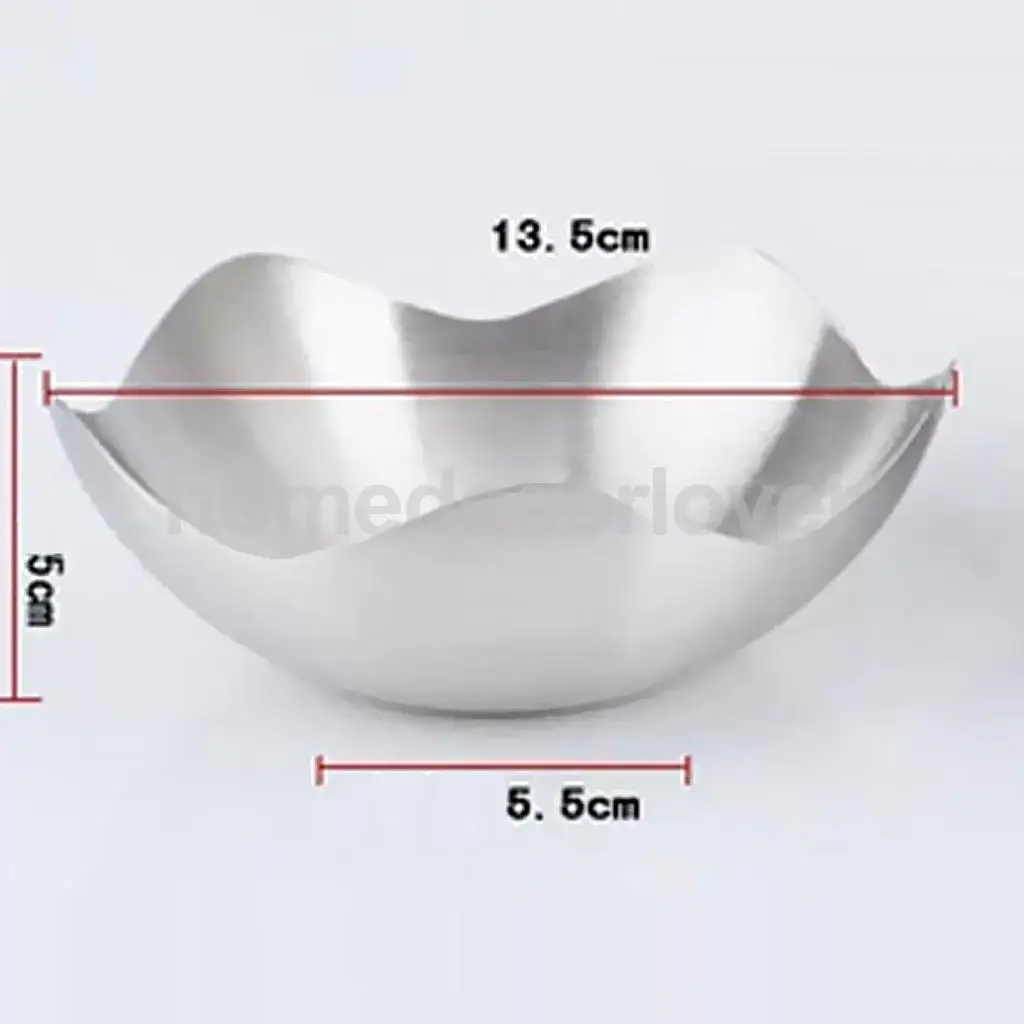 Fruit Bowl Stainless Steel Lotus Wave Shape Serving Bowl Home  Kitchen Pub Hotel Office Centerpiece  Decor