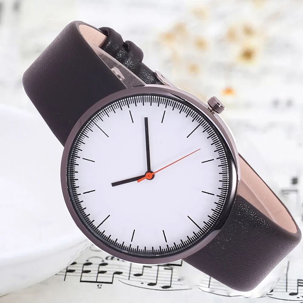 Relojes para женские часы для женщин женские часы мужские стекло для часов круглый кожаный ремешок Сплав Кварцевые часы для влюбленных