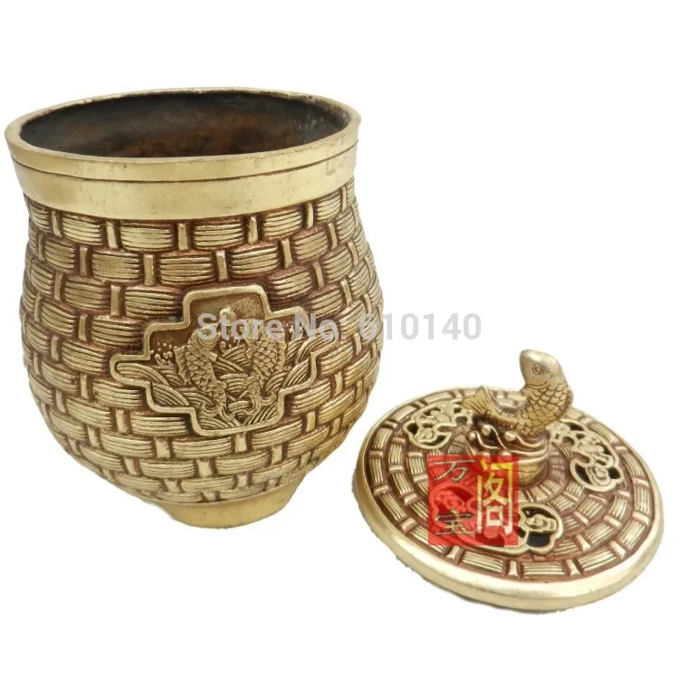 

Copper fish tank cricket cricket jar jar crafts bronze home feng shui