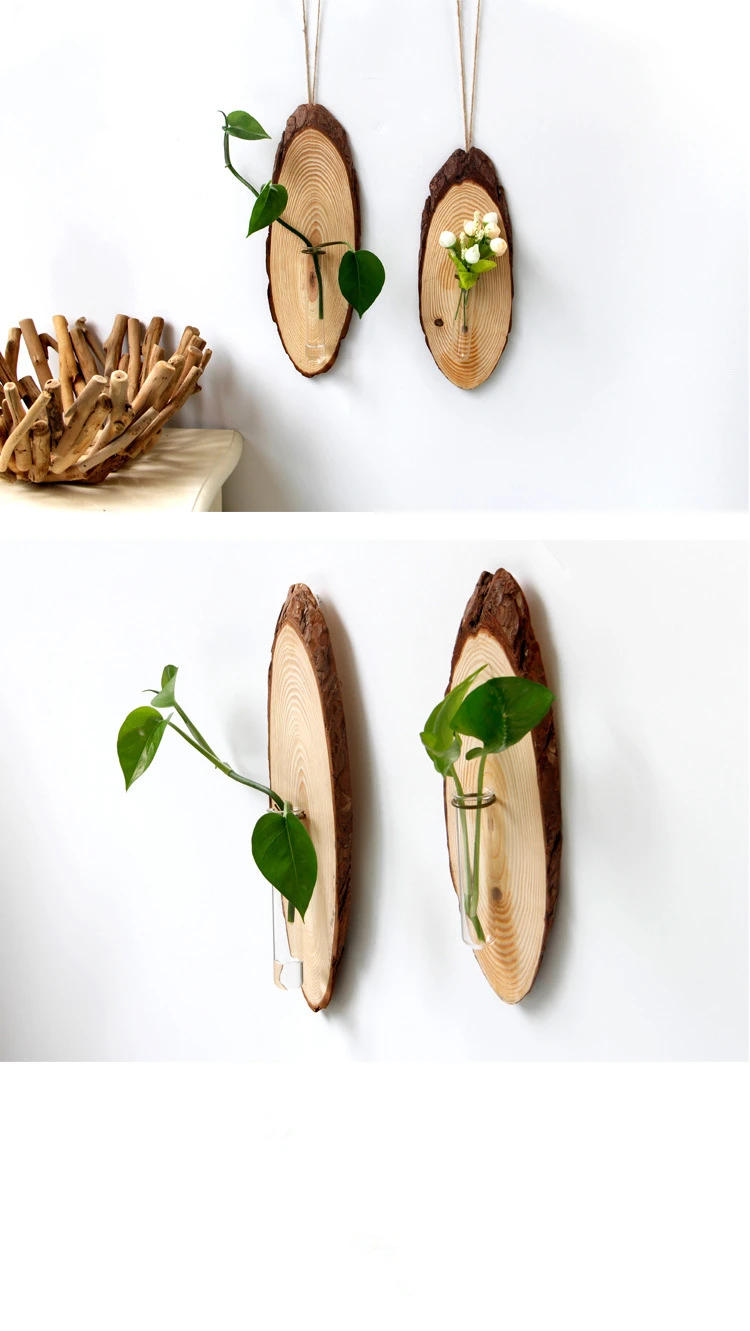 Wood Hanging Ornament With Hydroponic Vase (11)