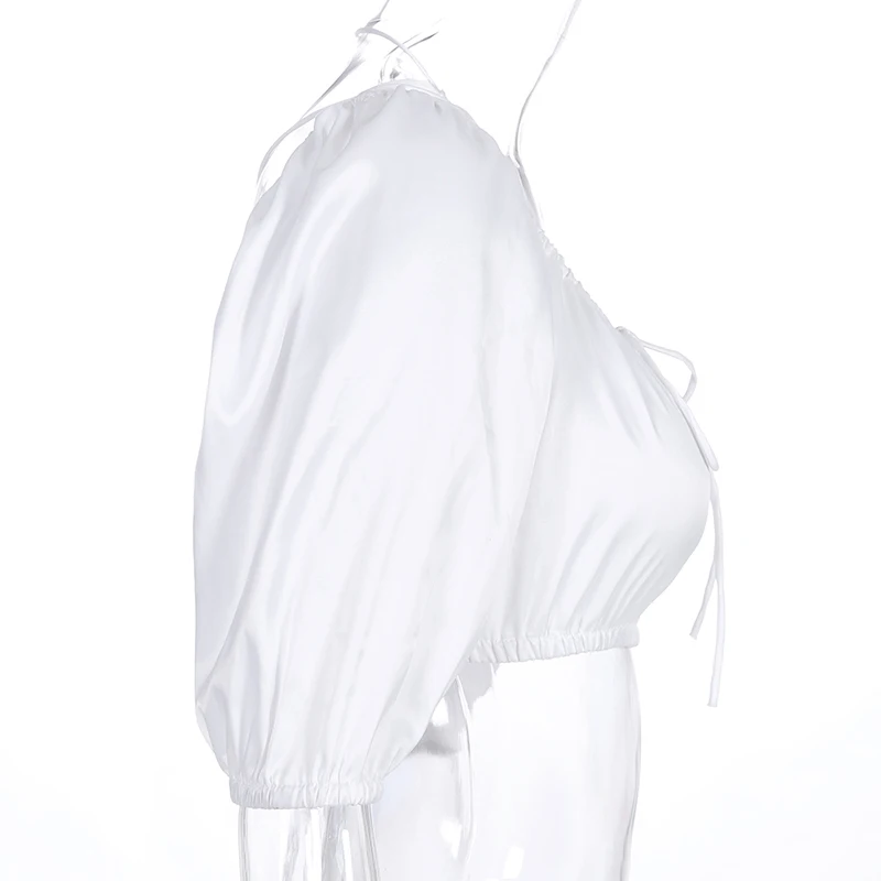 HEYounGIRL открытая атласная белая футболка женская элегантная футболка с коротким рукавом женская бандажная Сексуальная футболка женская летняя