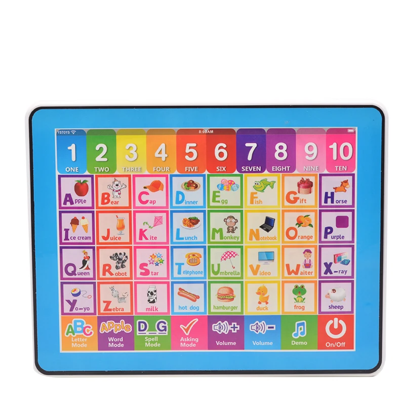 English ABC Computer Educational Toys for Children,Ypad Learning Machine Kids Tablet Gift with 10 Number and 26 Alphabet Learn