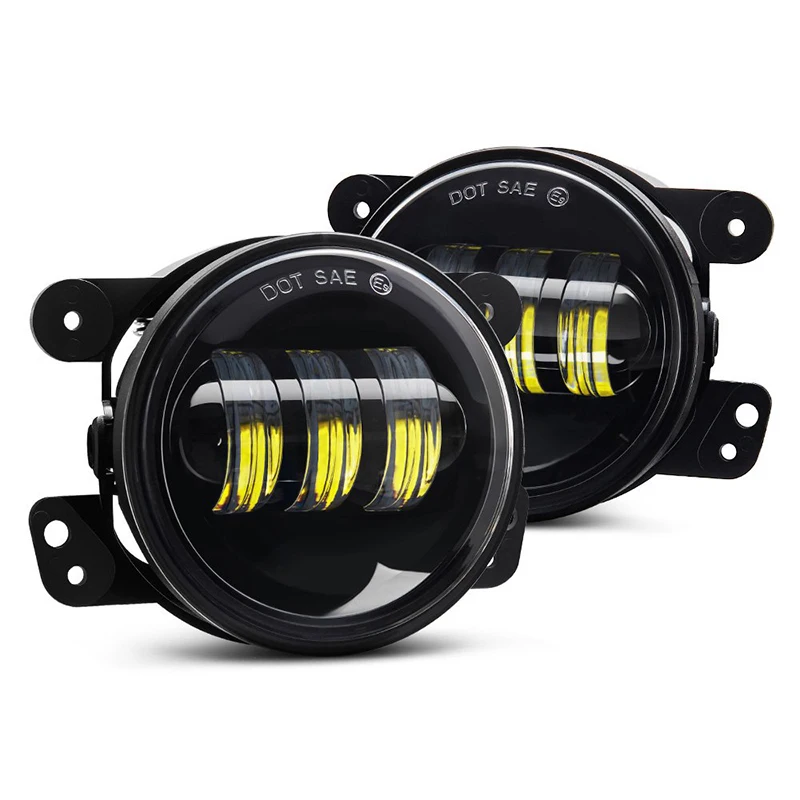 1 pair 4inch 30w black housing round Led Auxiliary fog lamp for Offroad