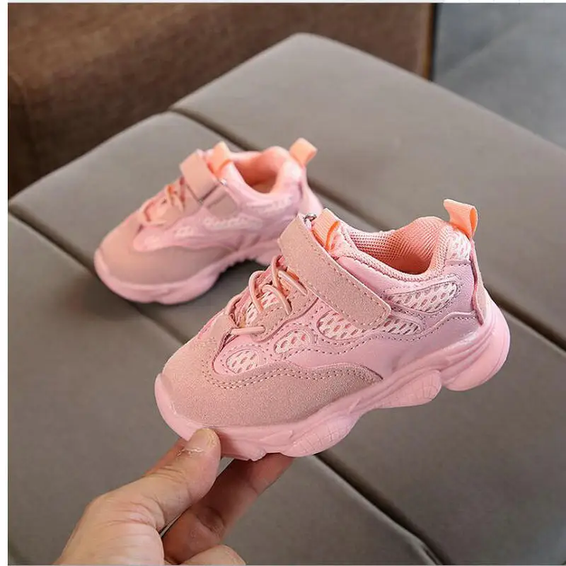 

2019 Boys Girls Loop Fashion Sneakers Baby/Toddler/Little/Big Kid Leather Trainers Children School Sport Shoes Mesh Casual Shoes