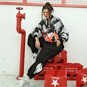 

Black Winter Trousers for women Straight Pant Casual Women's pants Sportwear Harajuku Strap unique skateboard Female trousers