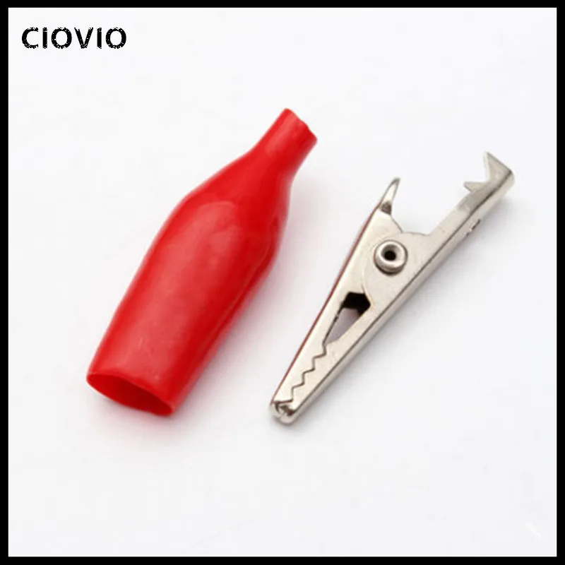 20pcs28MM Metal Alligator Clip G98 Crocodile Electrical Clamp Testing Probe Meter Black Redwith _副本