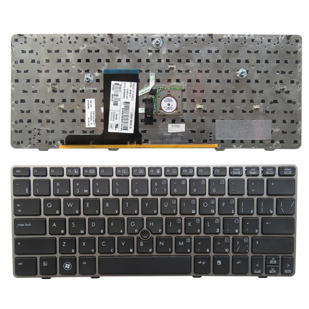 

Russian NEW Keyboard FOR HP Elitebook 2560 2560P 2570 2570P RU laptop keyboard with Gray border with Mouse pointer