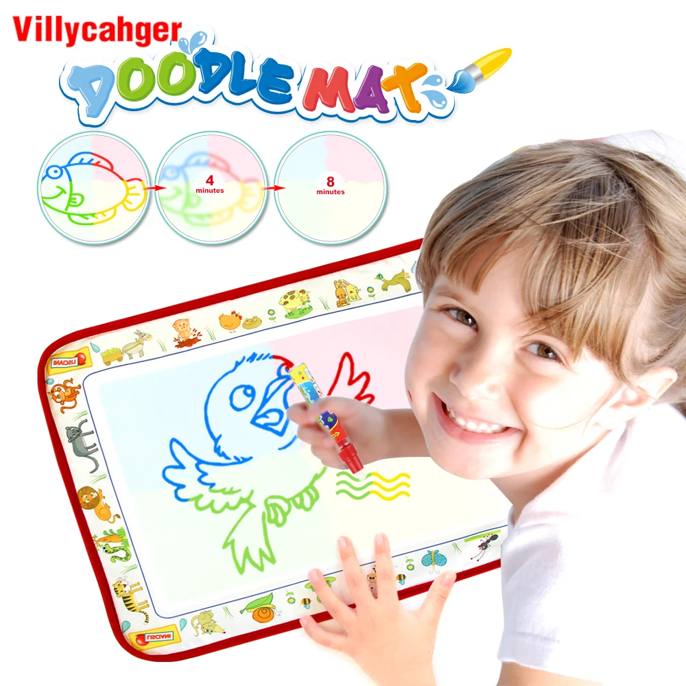 

38.5x29cm 4 color Magic Water Drawing Mat with 1 Pen Water Drawing Book Painting Toys Board Play Mat Educational Toys for Kids