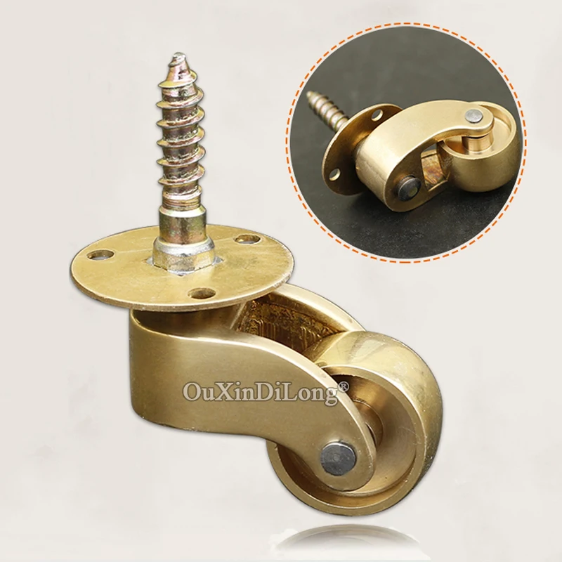 European Antique 2PCS Pure Brass Furniture Casters...