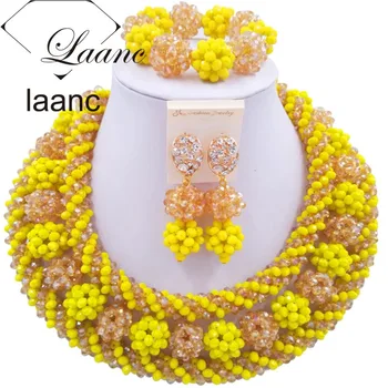 

Indian Costume Jewelry Sets African Wedding Beads Yellow Gold ab laanc AL091