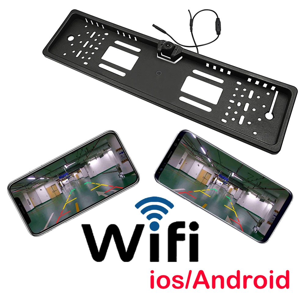 

High-quality APP WIFI car camera wireless video License Plate Rear front View Camera for Android IOS Device