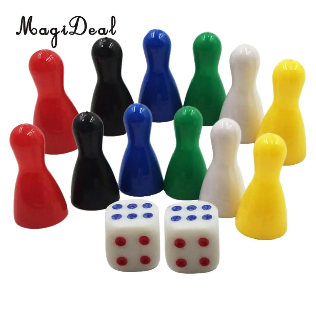 MagiDeal 12 шт. пластиковые шахматные фигуры, игральные кости для детей, детские игры, игрушки, подарки
