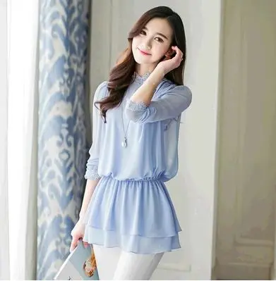 pale blue chiffon top