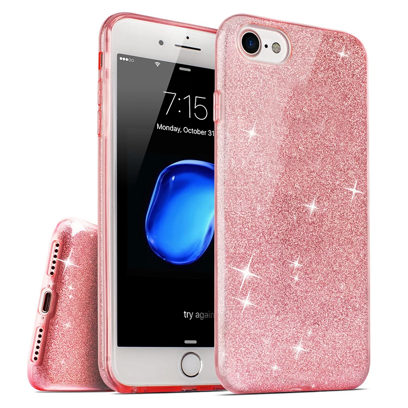 

Shock-Proof 3 Layers Case for Xiaomi Redmi Note 7 Pro Note7 Mi 9 A1 A2 Lite PC+TPU+Glitter Shiny Bling Soft Protection Cover