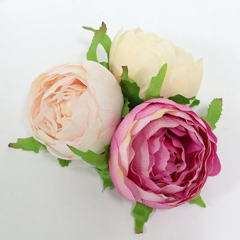 Flone 7cm High Quality Artificial Peony Flower Heads DIY Silk Flower Head Fake Flowers Wedding Home Party Decor Art Flores (11)