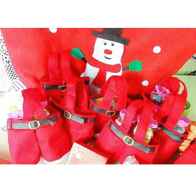 Рождественские конфеты сумки Санта Клаус брюки Подарочная сумка любовник женится Конфеты Подарочная сумка украшения поставки 20x16 см милые рождественские украшения