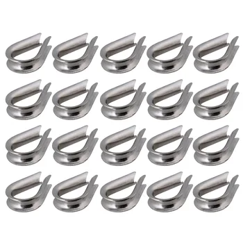 

50Pcs Silver Tone M2 304 Stainless Steel Galvanized Wire Cable Rope Thimble Winch Wire Loop
