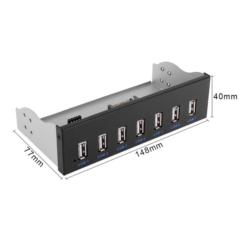 9 Pin до 7 Порты и разъёмы USB2.0 концентратор 5,25 Inch на компакт-диске отсек на компакт-диске спереди Панель для ПК чехол