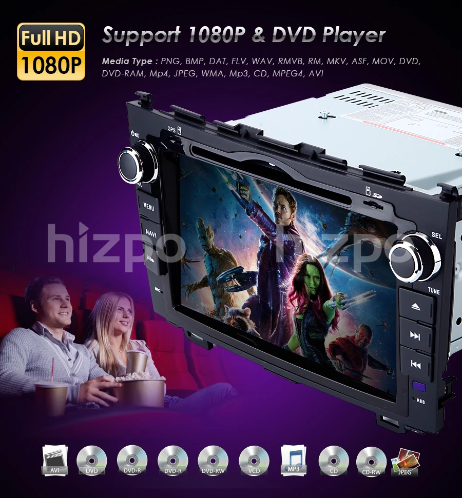 Perfect 7" AutoRadio 2 din Car DVD Player for Honda CRV 3 CR-V 2007 2008 2009 2010 2011 Tape Recorder Audio GPS Navigation SWC 3G BT TV 1