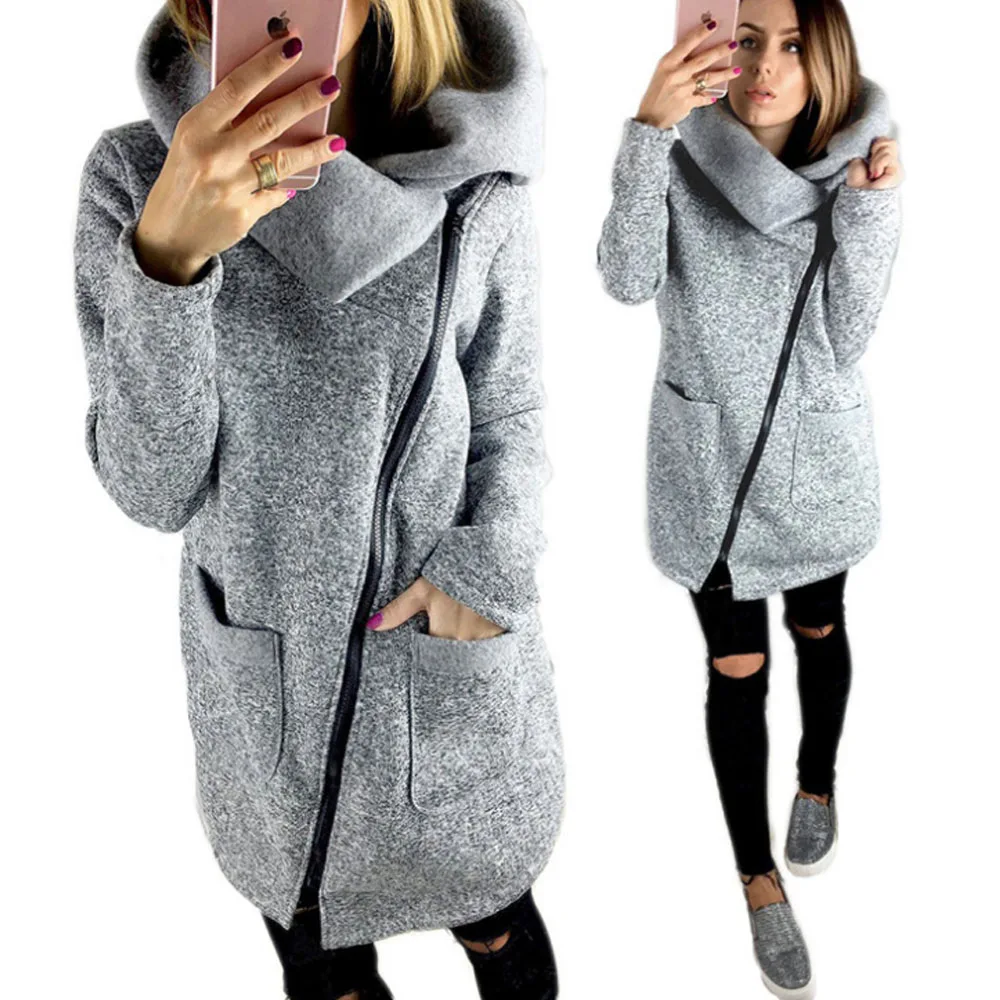 

Plus Size 5XL Women Autumn Winter Clothes Warm Fleece Jacket Slant Zipper Collared Coat Lady Clothing Female Jacket