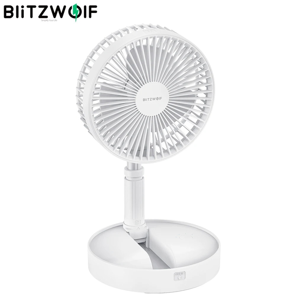 

BlitzWolf BW-FUN1 3 In 1 Foldable Stretchable Fan Ultra Compact Pedestal Fan Built-in 7200mAh Battery Cool and Fresh Wind Fan