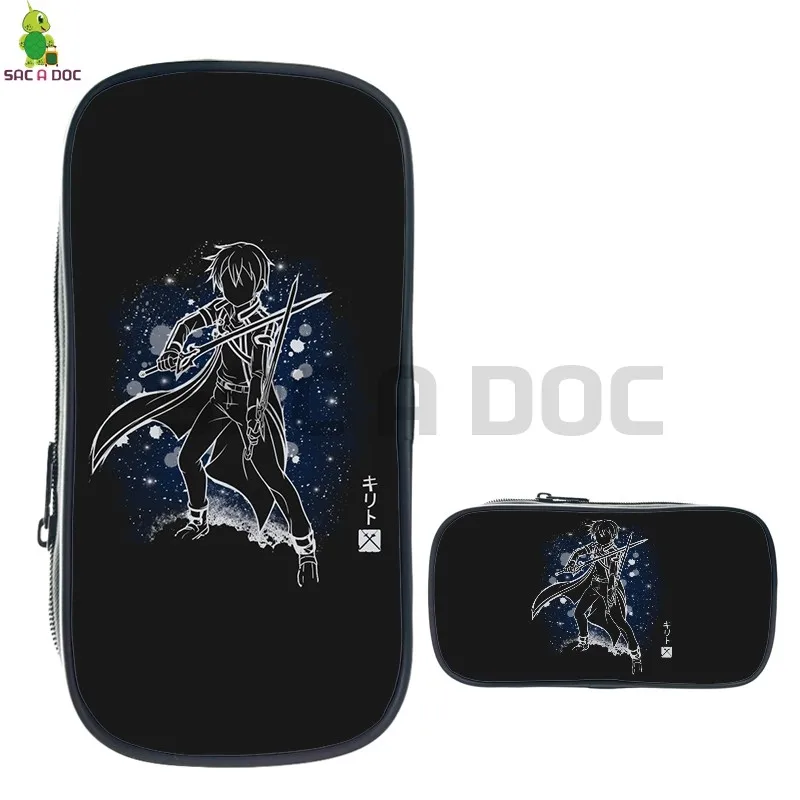 

Anime Sword Art Online Kirito Fluorescence Cosmetic Bag Pencil Box Kids Boys Girls School Supplies Storage Bags Makeup Bag