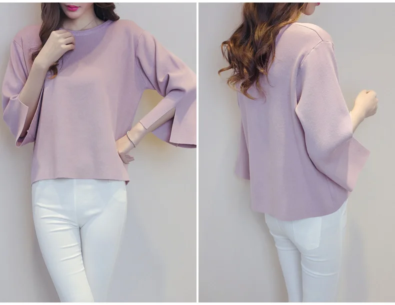 5 Color Round Neck Knitted Sweater Women 2017 Autumn Winter Fashion Pullovers Split Cuff Loose Jumper Female Oversize Sweater 5 Color Round Neck Knitted Sweater Women 2017 Autumn Winter Fashion Pullovers Split Cuff Loose Jumper Female Oversize Sweater