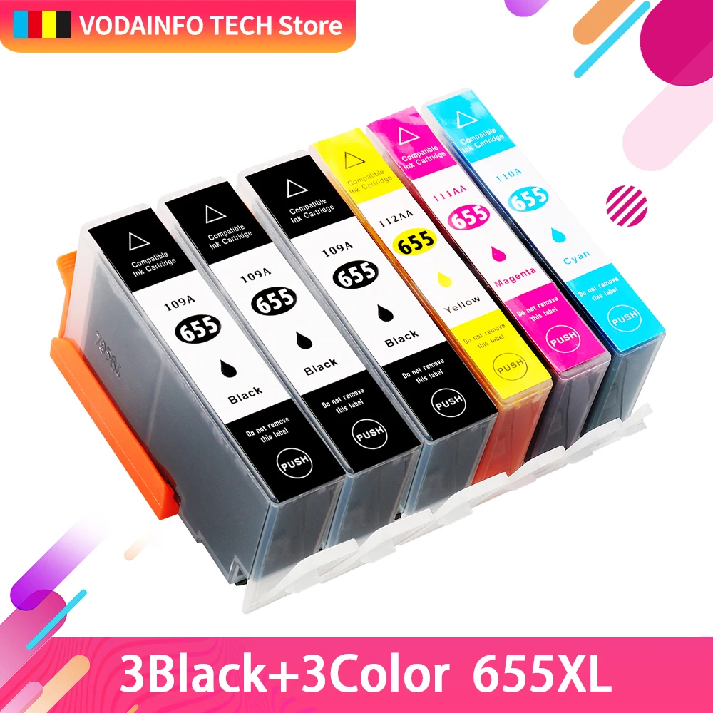 QSYRAINBOW 6PK совместимый для HP 655 hp 655xl чернильный картридж 3525 4615 4625 5525 6520 6600