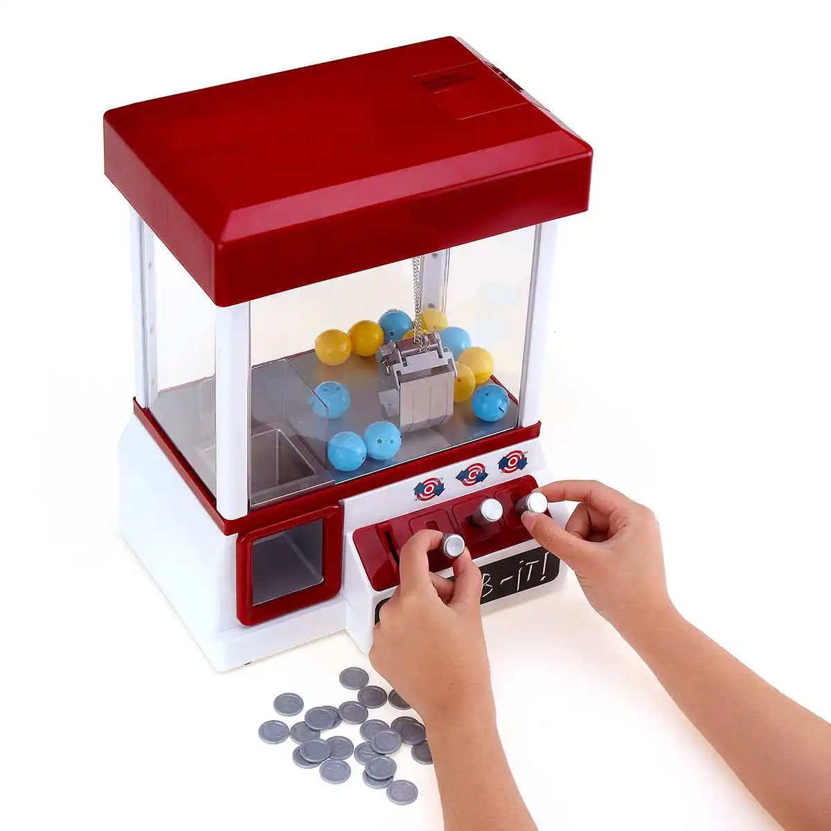 ABS пластик портативная аркадная машина для захвата конфет игрушка моторизованный коготь игра Дети Забавный кран гаджет монетное управление игры развлечения