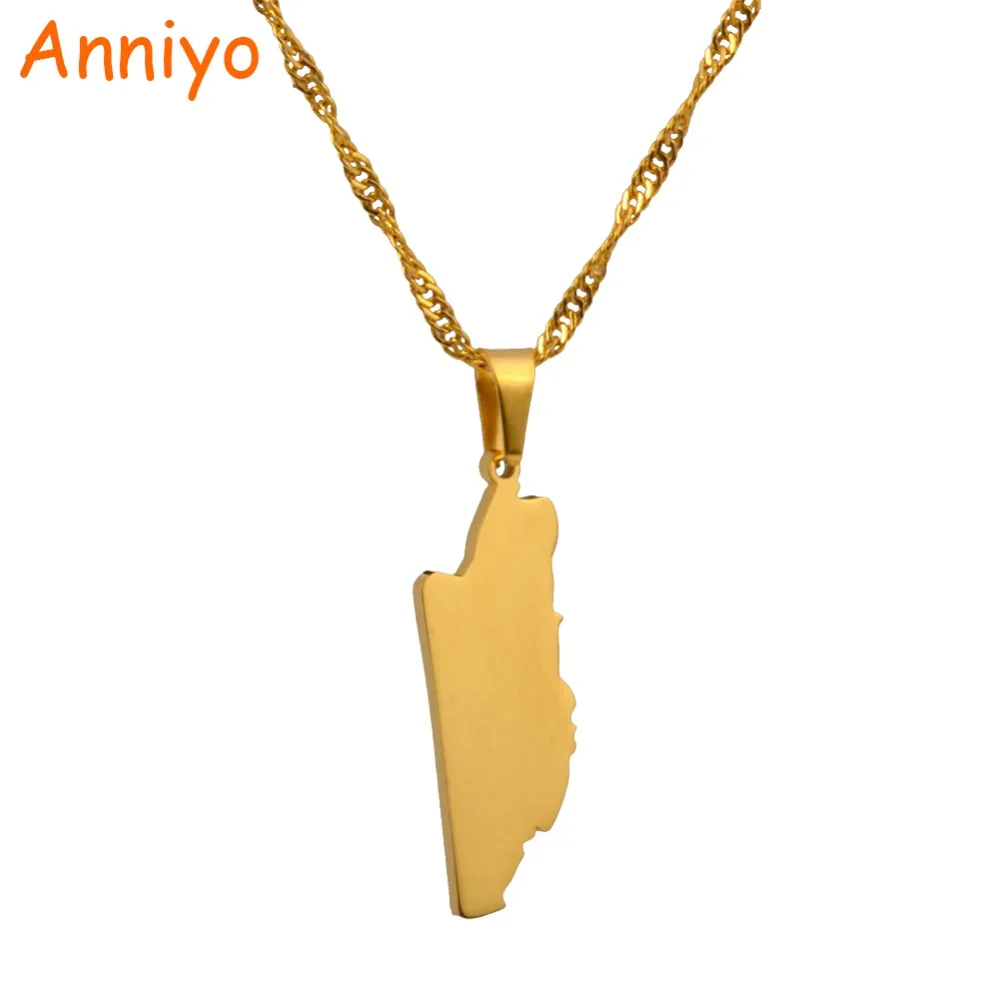 Anniyoc Belize Map Pendant & Necklaces for Women Gold Color Charm Belize's Maps Jewelry Patriotic Gifts #023421