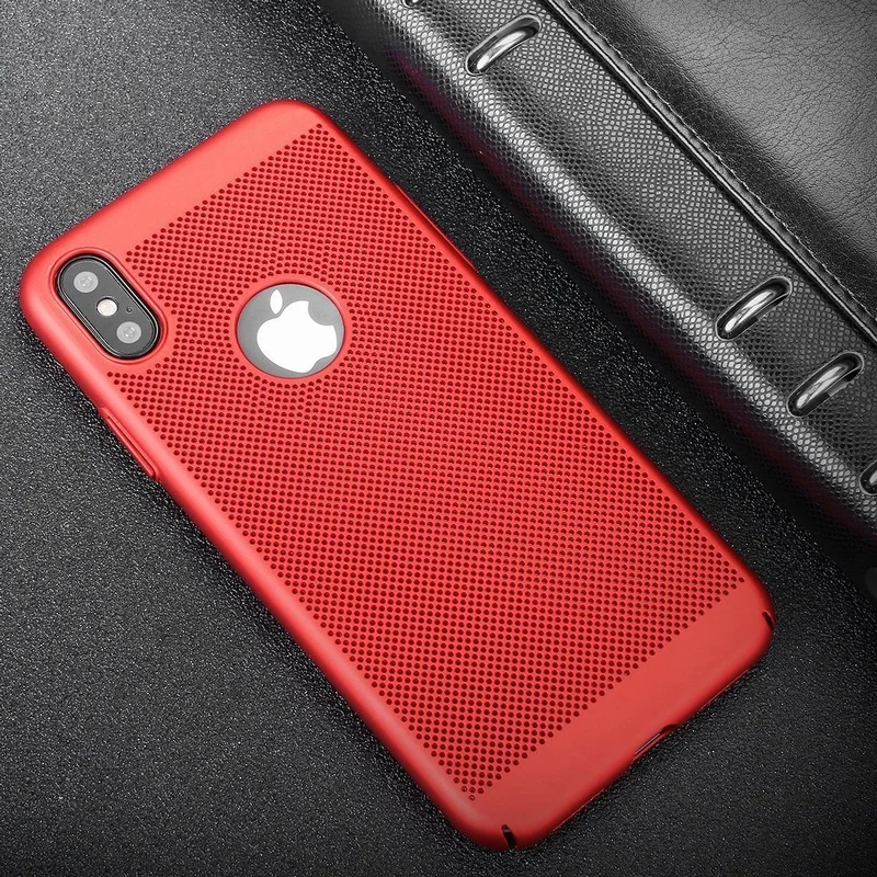 Ascromy For iPhone X Case Breathing Hard PC Heat Dissipation Cover for iPhone 8 Plus 7 6 S 6S 5 5S SE 10 7plus Coque Accessories (6)