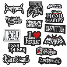 Вышитые ткани пасты обработки одежды аксессуары патч наклейки английские буквы черный и белый пользовательские значки-наклейки