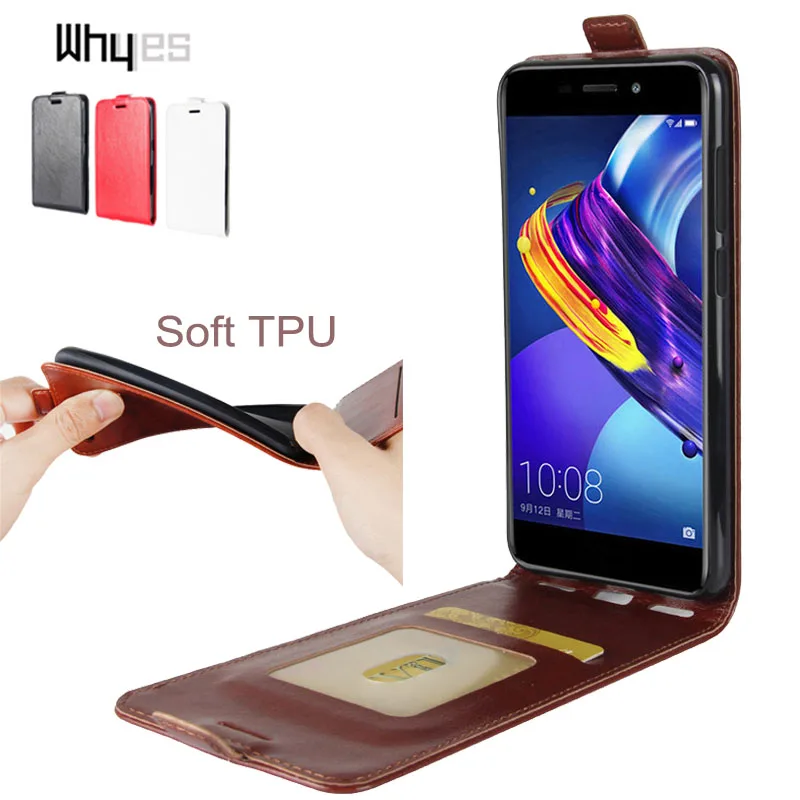 

Whyes PU Leather For Huawei Honor 6C Pro Case Up Down Protector Flip Cases Soft Silicone TPU Cover Honor 6C Pro 5.2"