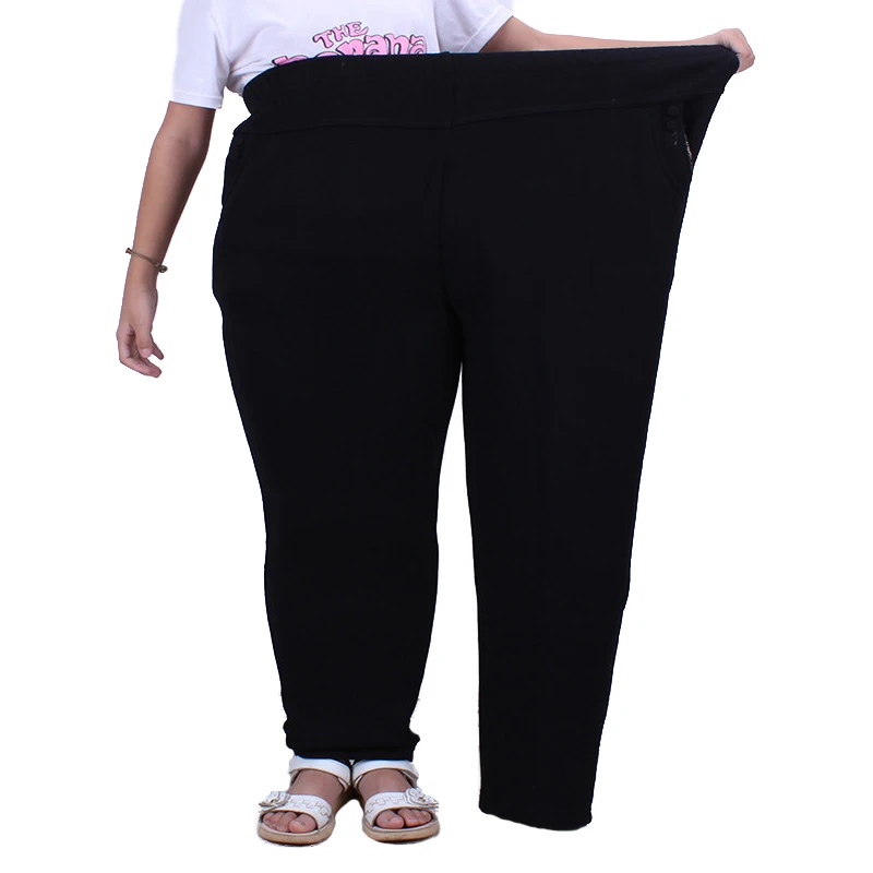 Pantalones elásticos de cintura alta para mujer, pantalón y cálido para otoño e invierno, grande 5XL, 6XL, 7XL, N364|Pantalones y pantalones capri| - AliExpress