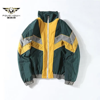 

Hooded Jackets Men New Patchwork Color Block Pullover Jacket Fashion Tracksuit Coat Men Hip Hop Streetwear Jacket Men M-XL