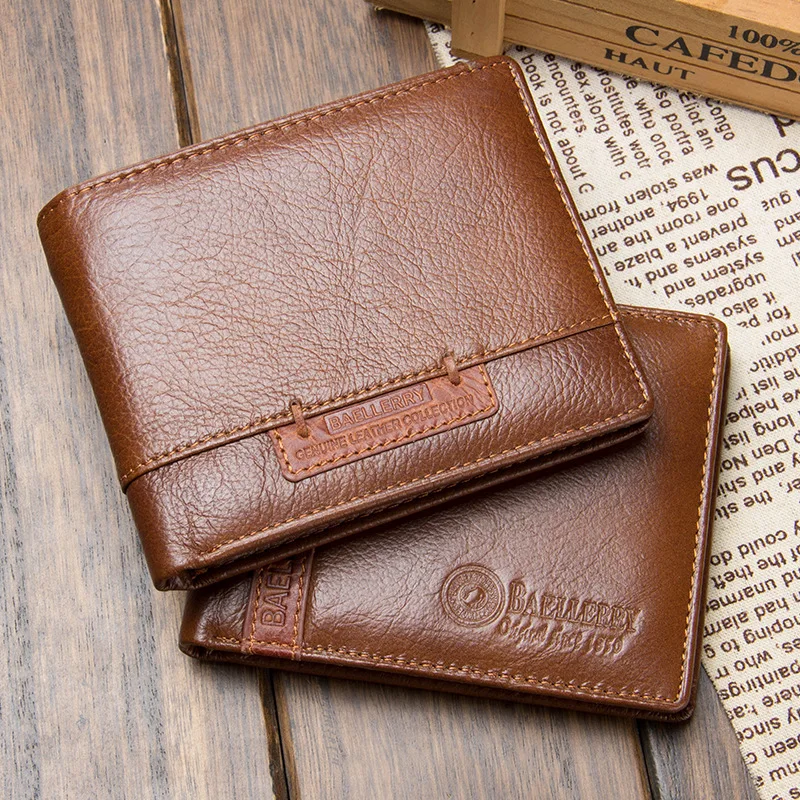 Baellerry Men/'s RFID Blocking Wallet Small Vintage Cowhide Leather Wallets Purse