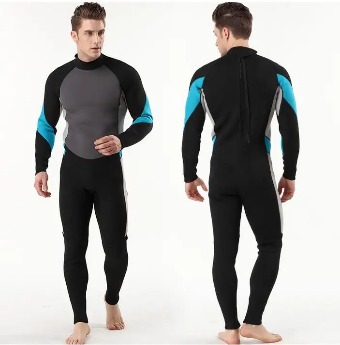 

3mm Neoprene Men Wetsuit Stretch Back-Zip Warm Wet Suit Scuba Surf Diving suit S-3XL