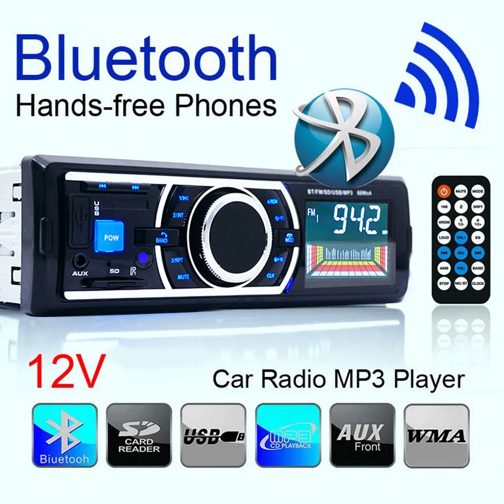 

Car Radio MP3 Audio Music Player Bluetooth Car Stereo Audio In-Dash FM Aux Input Receiver SD USB MP3 Radio Play car radio New