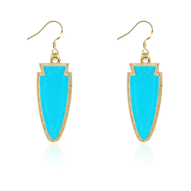 

Bohemian Vintage Acrylic Earrings for Women Fluorescent Alloy Conical Arrow Trendy Charm Earrings Party Jewelry Gift Female